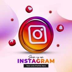 the instagram logo is displayed on an abstract background