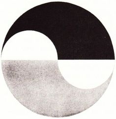 a black and white circle with an oval in the middle