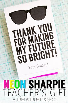 a thank card with the words thank you for making my future so bright on it