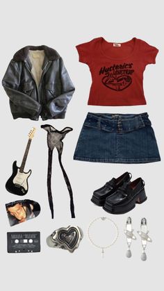 Concert Outfit October, Vintage Style Inspiration, Accessorising Outfits, Pop Aesthetic Outfits, Queen Inspired Outfits, 90s Fashion Rock, Casual Rockstar Gf Outfits, Outfit Inspirations Y2k