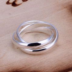 925 Sterling Silver Elegant Korean Style Triple Rolling Band Ring Jewelry A666 Thumb Rings Silver, Interlocking Ring, Sterling Silver Jewelry Rings, Rings Jewelry Fashion, Silver Jewelry Fashion, Fashion Ring, Rings Jewelry, Unisex Jewelry, 925 Jewelry