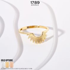 We combine Minimalistic Sunrise Spike Stacking Ring with Compliment Sunshine 10K 14K 18K Gold Ring. Here is Comfort Fitting Rising Sun Ring for girl! This Minimalistic Semicircle Rising Sun Ring can be best Gifted for women, Girlfriend, Best Friends! This comfort fitting ring will be perfect matches as a compliment ring and your middle finger ring. This stacking gold ring and spike sunrise ring can be switched with her birthday or graduating nights exciting moment. If you re looking semicircle sun ring, here is the stunning you are my sunshine ring for girl, women, girl friend or for yourself. This rising sun ring will can be either exciting graduating ring gift. This Sturdy and sunshine ring has love & serves as a perfect gift for daughter, sister as well. You can see our other Stackable Sunrise Ring, Sunshine Ring, Sun Ring, Middle Finger Ring, Perfect Gift For Girlfriend, Gold Ring Stack, 18k Gold Ring, Rings For Girls, White Gold Band