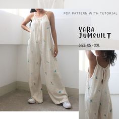 Yara Jumpsuit, Jumpsuit Sewing Pattern, Sleeveless Jumpsuit Size XS-XXL Playsuit Sewing Pattern, Jumpsuit Patterns, Pattern Top Sewing, Sewing Pdf Pattern