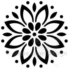 a black and white circular design with dots in the center, on a white background