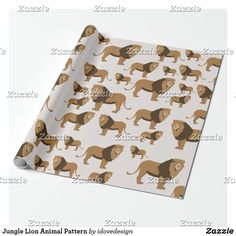 an animal wrapping paper with lions on it