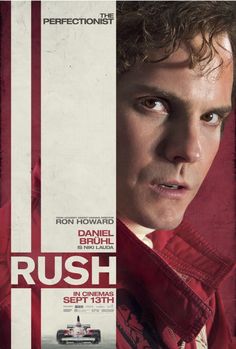 the poster for rush starring tom holland and his racing car in front of an image of him