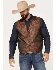 Cody James Men's Noble Paisley Vest Cowboy Groom, Mens Dress Vests, Vest Outfits Men, Wedding Western, Rustic Basement, Western Vest, Western Suits, Country Men, Wedding Attire Guest