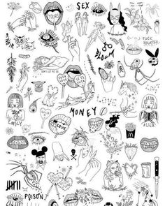 a poster with many different types of tattoos on it