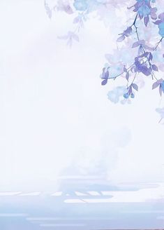 an artistic painting of flowers on a white and blue background with space for the text