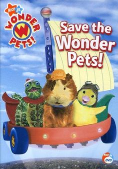 save the wonder pets movie poster with tortoiseshells in a toy boat