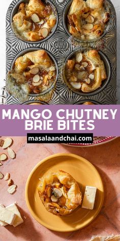 Serve up Indian fusion flavors with Baked Mango Chutney Brie Bites! With creamy brie and tangy mango chutney wrapped in puff pastry, these cheesy appetizers make a crowd-pleasing Indian appetizer in under 30 minutes. Baked Mango, Cheesy Appetizers, Indian Appetizer Recipes, Cheesy Appetizer, Brie Bites, Appetizer Sandwiches, Indian Appetizers, Mango Chutney, Pastry Shells