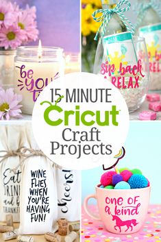 the 15 minute cricut craft projects are great for beginners to make and sell