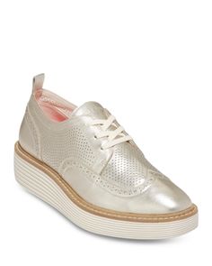 Cole Haan Women's Lace Up Platform Brogue Wingtip Oxford Flats Elegant Wingtip Platform Oxfords, Semi-formal Oxford Lace-up Shoes With Stitched Sole, Wingtip Oxford Lace-up Shoes With Textured Sole, Oxford Platform Lace-up Shoes With Round Toe, Synthetic Platform Lace-up Oxfords, Platform Shoes Outfit, Platform Oxfords, Platform Shoe, Oxford Platform