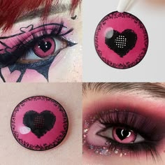 Unique Contact Lenses, Oc Eyes, Unique Eyes, Coloured Contacts, Pink Obsession, Colored Eye Contacts, Eye Contact Lenses