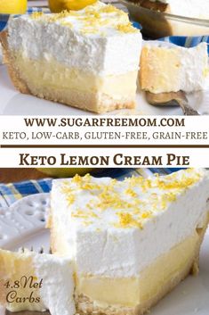 three different types of lemon cream pies