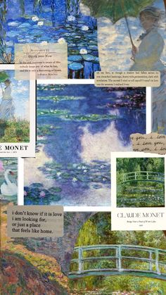 a collage of paintings and words about the artist's work