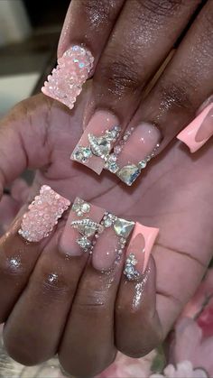 Rhinestone Duck Nails, Shirt Duck Nails, Duck Nail Designs, Nails Duck, Peach Nails, Duck Nails