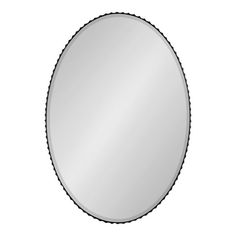 a round mirror on a white background with black border around the edges and bottom edge