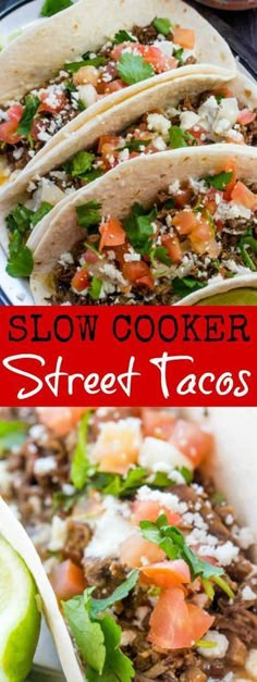 slow cooker street tacos on a plate