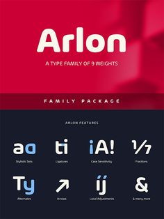 the arlon family of 9 weights font