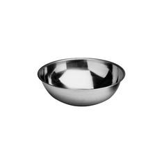 an empty metal bowl on a white background