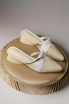 Beige Pointed Toe Heels For Spring, Spring Beige Pointed Toe Heels, Feminine Beige Sandals With Round Toe, Trendy Cream Flat Heel Sandals, Trendy Beige Flat Heel Mules, Beige Round Toe Flats For Spring, Feminine Beige Low Heel Sandals, Trendy Beige Open Toe Flats, Beige Low Heel Pointed Toe Flats For Spring