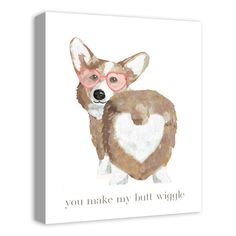 "Find the Corgi Wiggle Butt Canvas Wall Art at Michaels. com. Add a loving touch to your home this Valentine's Day season with this canvas wall art. Add a loving touch to your home this Valentine's Day season with this canvas wall art. Designed and printed in the United States on quality materials, this is an item you’re sure to love. Details: White 16\" x 20\" Digital printing on poly cotton blend, archival canvas 100% renewable, kiln dried, knot free, finger jointed wood stretcher bar For indo Touch Love, Room Pictures, State Art, Framed Canvas Prints, Art Studios, Large Wall Art, Art Sur Toile, Digital Printing, Kiln