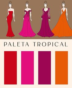 the color scheme for an evening gown