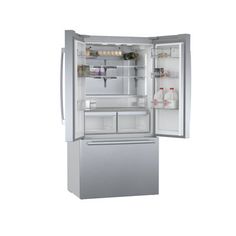 an open refrigerator with its door wide open