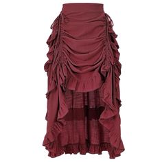 PRICES MAY VARY. Medium thickness fabric makes you feel natural elastic waist closure Adjustable drawstring at the front, allowing you to increase or decrease the length of the hem at the front of the skirt, creating any desired pleats or vitality Stretchy Waist for this Victorian Costume Skirt is comfortable and easy to wear. Lightweight but high quality and durable. High waist and ruffled hemline element are great fit your body. Great for Christmas, Goth, Steampunk, Halloween, Pirate Outfit, C Rennisance Pirate Costume, Victorian Skirt Outfit, Medevial Outfit, Pirate Skirts, Angel Ocs, Skirt Types, Making Skirts, Pirate Skirt, Christmas Goth