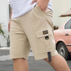 Casual Fitted Hip-length Shorts, Casual Fitted Cargo Shorts, Fitted Casual Shorts For Streetwear, Fitted Cargo Shorts With Side Pockets, Fitted Shorts With Pockets For Streetwear, Fitted Knee-length Casual Shorts, Nike Sweatpants Mens, Running Shorts Men, Short Men Fashion