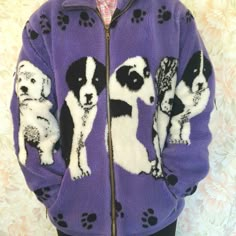 Patterned Fleece, Purple Dog, Vintage Purple, Dog Pattern, Doja Cat, So Sweet, 90s Vintage, Look Cool