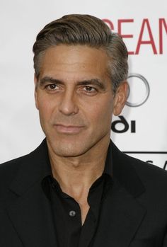 mens hair ( I celebrate every gray hair Corey gets!) George Clooney Hair, Old Fashioned Hairstyles, Gray Blending, Grey Blending, Quiff Haircut, Men's Cuts, Older Mens Hairstyles, Military Haircut