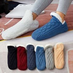 Woolen Socks, Non Slip Socks, Bedroom Slippers, Fuzzy Socks, Knitted Slippers, Slipper Socks, Cold Season, Socks And Hosiery, Moisture Wicking Fabric