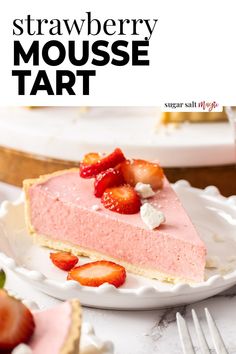 This strawberry mousse tart is a soft silky mousse made from real strawberries, inside a crisp tart shell and more fresh strawberries. It's a beautiful way to make the most of fresh berries. Why you'll love it: It's loaded with real strawberries. A perfectly crisp, buttery tart shell. Creamy and soft strawberry mousse. Cuts like a dream into perfect slices. Made with NO raw eggs, it's still lusciously light and airy and super creamy but with an unmistakable strawberry flavour. Strawberry Mousse Filling, Summertime Desserts, Strawberries Recipes, Mousse Tart, Strawberry Tarts, Crochet Beading, Strawberry Things, Raw Eggs