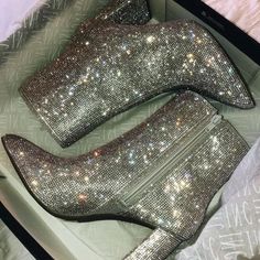 INC Sparkle Boots
Only worn once, amazing condition and very pretty!!
Originally $80 Silver Sparkle Shoes, Sparkly Boots Outfit, Sparkly Silver Shoes, Prom Shoes Sparkly, Sparkle Boots, Glittery Shoes, Sparkly Boots, Shiny Boots, Diamond Heels