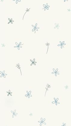 a white wall with blue flowers and dragonflies on it's back side,