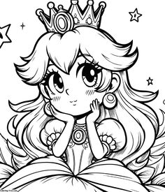 the princess with her crown and stars on her head is sitting in front of a star