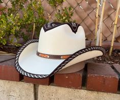 Kids Baby Toddler western hat. Brown or Black trim decorated kids hat. Hat has an elastic band on the inside for a comfortable fit. The color and design of the hat band may vary. Rodeo Hat, Cowboy Rodeo, Kids Hat, Western Hat, Western Hats, Hat Band, Kids Hats, Western Cowboy, Black Trim