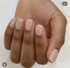 Clear Pink Natural Nails, Natural Nail Designs No Acrylics, Short Manicured Nails Natural, Simple Gel Manicure Short Nails, Gel Manicure Black Women, Natural Nail Polish Ideas, Short Shellac Nails, Real Nails Manicure, Short Biab Nail Designs