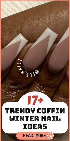 Short Coffin Shape Nails Winter, January Coffin Nail Designs, Coffin Classy Nails, Classy Coffin Nail Designs, January Nails Coffin, Ballerina Nail Ideas, Plain Winter Nails, Coffin Nail Design Ideas, Winter Coffin Nails