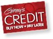 a red credit card with the words buy now and pay later