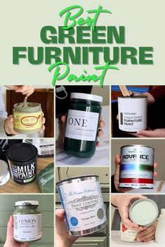 green furniture paint collage with the words best green furniture paint