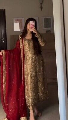 Pakistani Salwar Kameez Wedding Party Wear Dress Ready Made Suit Bollywood Gown | eBay Salwar Kameez Wedding, Party Wear Dress, Wedding Party Wear, Lace Border, Party Wear Dresses, Top Fabric, Ready Made