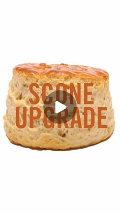 a piece of bread with the words gone up grade in orange on it and an image of