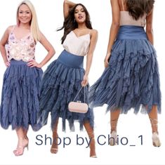 Asos Tulle Skirt With Vertical Ruffles Asymmetric Asos Tulle Skirt With Vertical Ruffles Layered Tulle Hight Rise Waistband Side Zip Closure Color: Blue Excellent For All Occasions . Super Comfortable With A Perfect Fit At The Waist. True To Size Size: 8uk Us4 New With Chic Summer Maxi Skirt With Layered Hem, Party Maxi Skirt With Ruffle Hem, Chic Skirt With Layered Voluminous Hem, Chic Ruffled Party Skirt, Chic Voluminous Skirt With Layered Hem, Party Skirt With Layered Hem And Voluminous Fit, Party Skirt With Layered Voluminous Hem, Long Party Skirt With Layered Hem, Party Long Skirt With Layered Hem