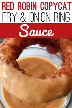 red robin copycat fry and onion ring sauce in a glass bowl with text overlay