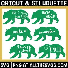 the silhouettes of bears are shown in green