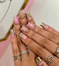 Short Nails Ideas Classy, Short Classy Nails Acrylic, Bedazzled Nails, Acrylic Nail Designs Classy, Hard Nails, Duck Nails, Fancy Nails Designs, Girly Acrylic, Colored Acrylic Nails