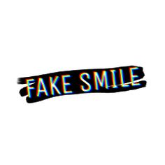 fake smile sticker on a white background